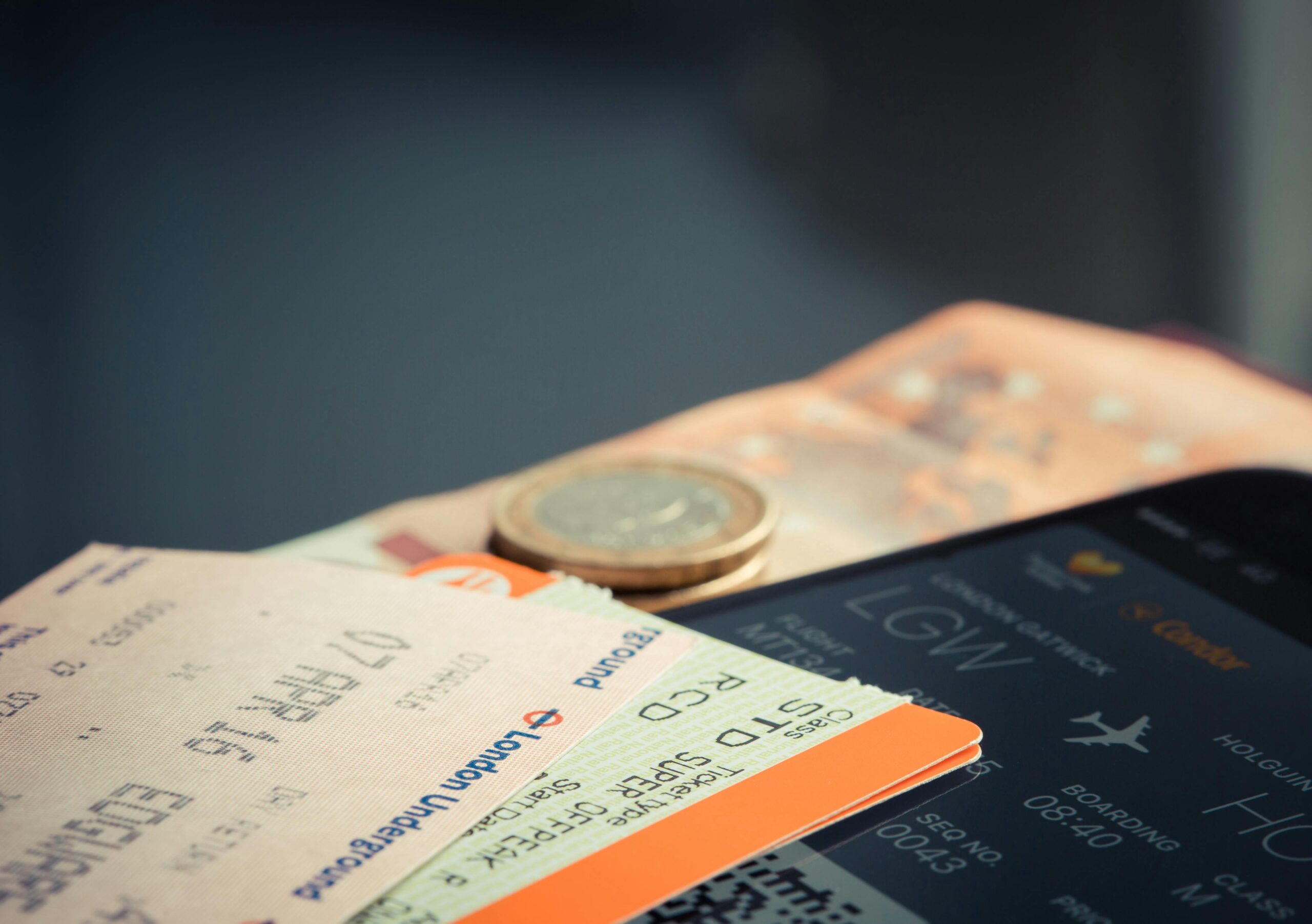 Orange Und GrÃ¼nes Etikett Flugticket